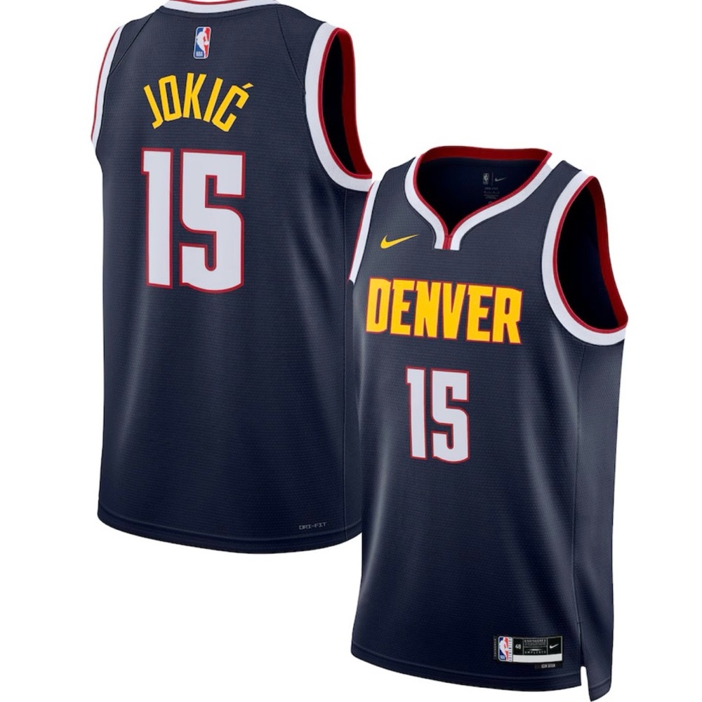 Nikola Jokić #15 Denver Nuggets Nike Blue  and Yellow Basketball Jersey